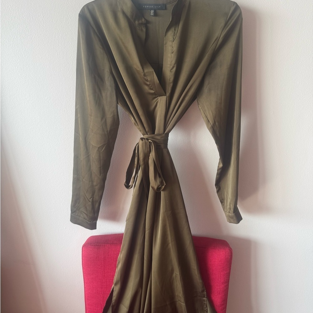 Forever New Green Long Sleeve Wrap Dress